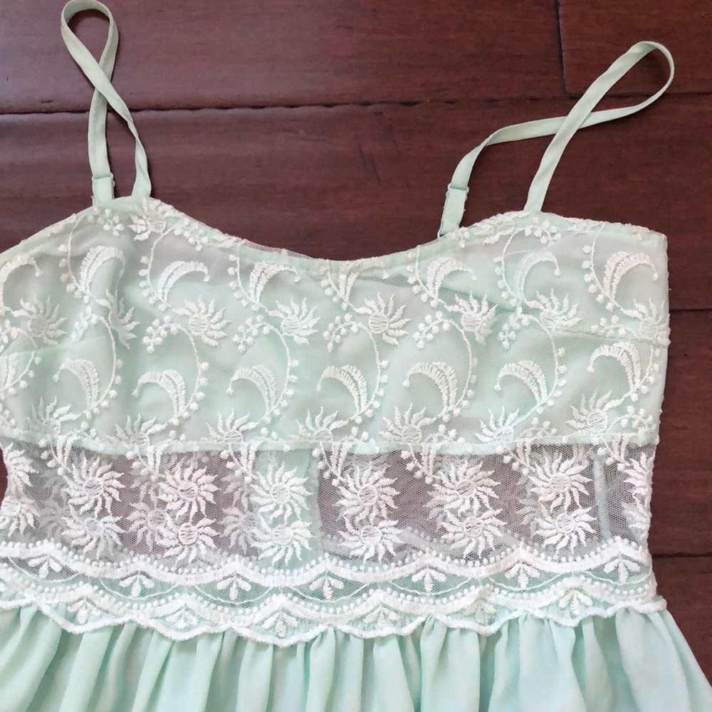 Mint Green Cocktail Dress - Picture 2 of 4